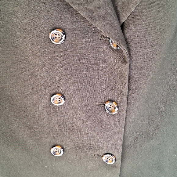 Suit Studio Pant Suit SzP16 Dbl Breasted FullyLined Pants/Jacket Olive Polyester - Picture 5 of 15